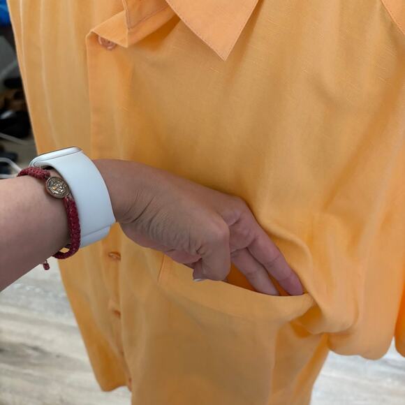 Michael Brandon Yellow Men's Short Sleeve Button Down Dress Shirt Size 2XL - Picture 4 of 5